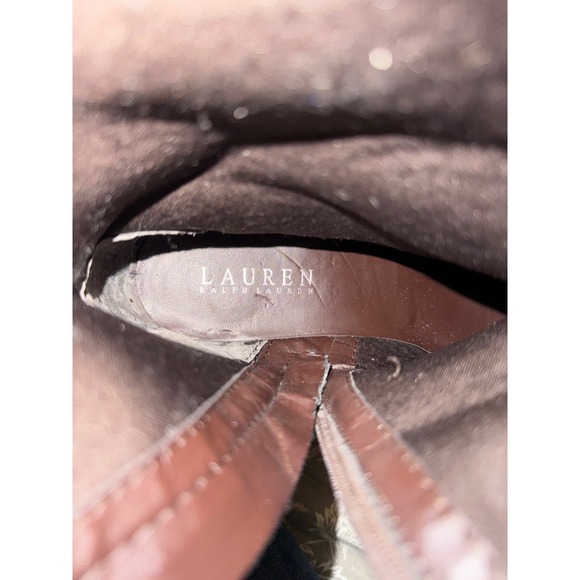 Lauren Ralph Lauren Marion Harness Tall Riding Boots Brown Leather 7.5B - Picture 14 of 15